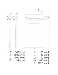 Komplett - Set: Befliesbares Duschelement Mit 1 - Seitigem Gefälle, Designrost Mistral Und Siphon 2