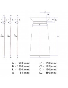 Komplett - Set: Befliesbares Duschelement Mit 4 - Seitigem Gefälle, Designrost Sirocco Und Siphon 2