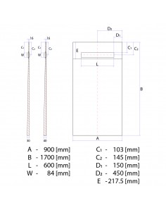 Komplett - Set: Befliesbares Duschelement Mit 1 - Seitigem Gefälle, Designrost Zonda Und Siphon 2