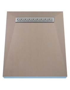 Komplett - Set: Befliesbares Duschelement Mit 4 - Seitigem Gefälle, Designrost Mistral Und Siphon