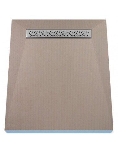 Komplett - Set: Befliesbares Duschelement Mit 4 - Seitigem Gefälle, Designrost Mistral Und Siphon