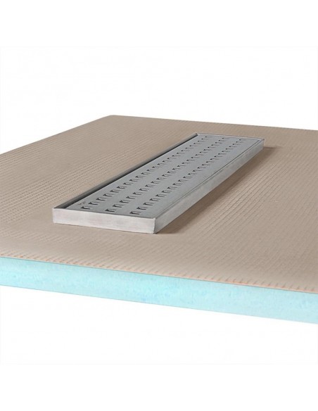 Nahaufnahme Der Eingearbeiteten Duschrinne Und Designrost Sirocco