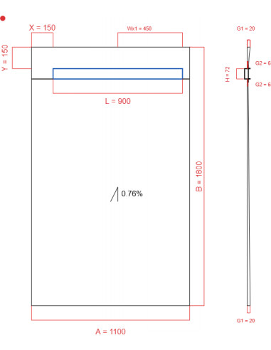 Showerlay Wiper 1 Way 1100 X 1800 Mm. . . 