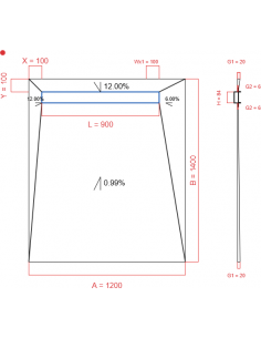 Showerbase Wiper 4 Way 1200. . . 
