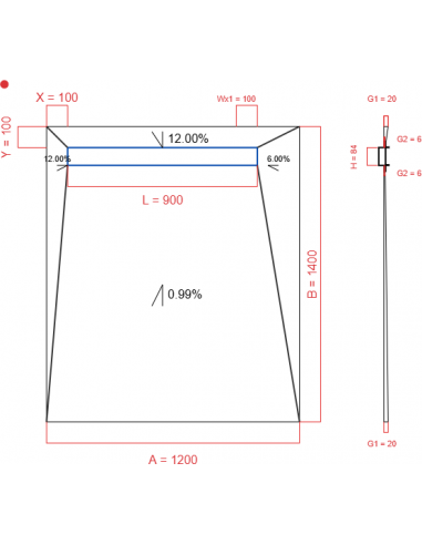 Showerbase Wiper 4 Way 1200 X 1400 Mm. . . 