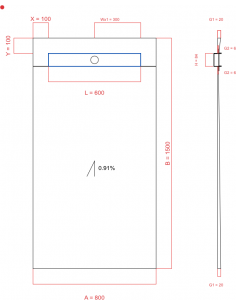 Showerlay Wiper 1 Way 800 X. . . 