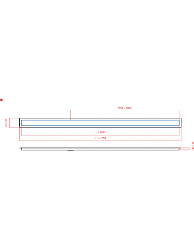 Duschrinne Wiper 1550 Mm Invisible. . . 