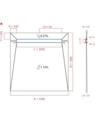 Showerlay Wiper 4 Way 1280 X 1280 Mm. . . 