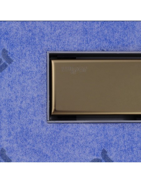 Draufsicht Der Brass Reversible Ablaufabdeckung Auf Der Abdichtungsbahn – 