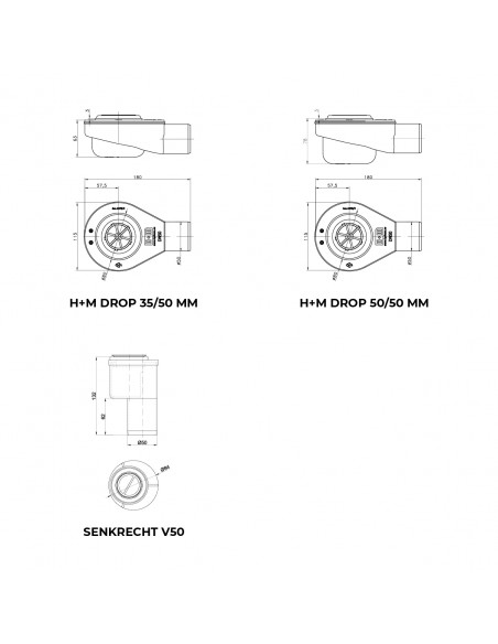 Verschiedene Siphons Nach Wahl (vertikaler Oder Horizontaler Auslass), Im Set Enthalten