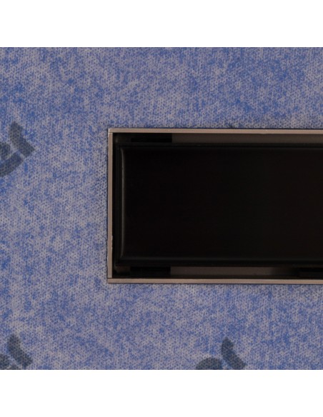 Draufsicht Der Black Pure Ablaufabdeckung Auf Der Abdichtungsbahn