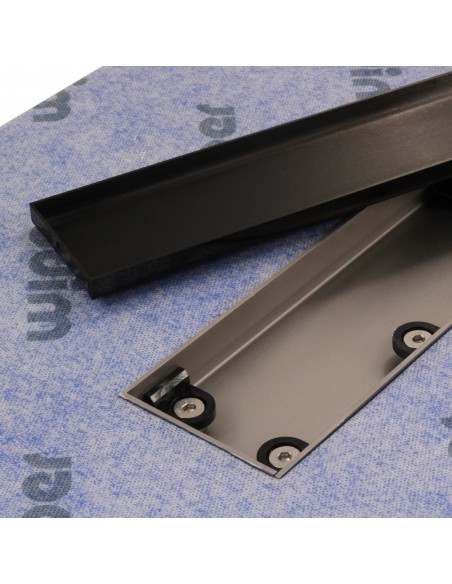 Black Pure Ablaufabdeckung Abgehoben – Ablaufkörper Mit Gummidichtung Und Befestigungsschrauben