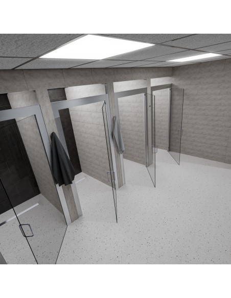 Showerlay Ponente In Einer Sporteinrichtung Mit Verglasten Duschkabinen