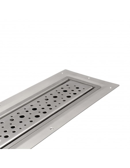 Wiper Drain VF Mistral Ablaufabdeckung – Nahaufnahme Auf Edelstahl - Wannenkörper, Schräge Ansicht Auf Weißem Hinterg...