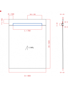 Showerlay Wiper 1 Way 900 X. . . 