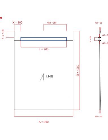 Showerlay Wiper 1 Way 900 X 1200 Mm. . . 