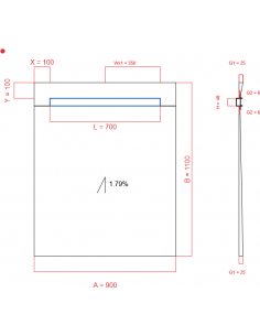 Showerlay Wiper 1 Way 900 X. . . 